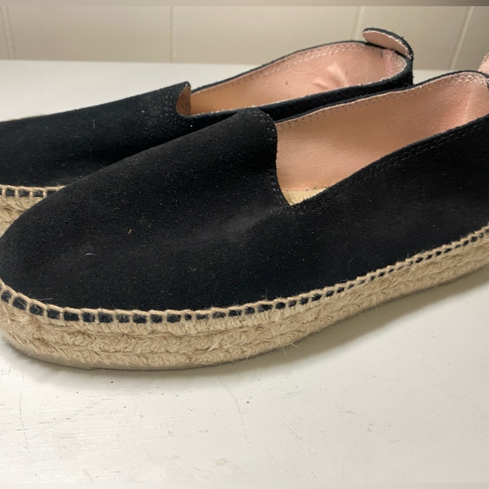Manebi Suede Hamptons Black Espadrille Women Shoes Size 10/ EU 40 - Picture 9 of 11